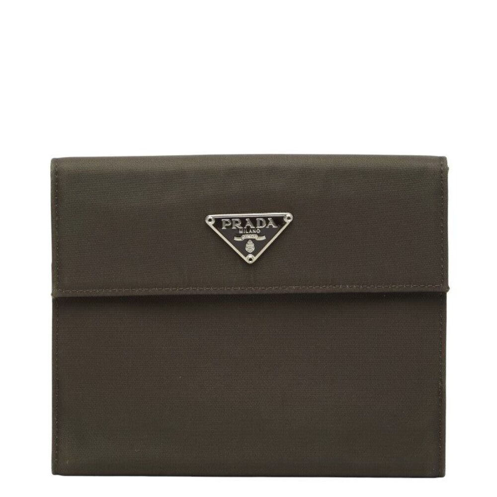 Prada Triangle Logo Plate Bi-fold Wallet